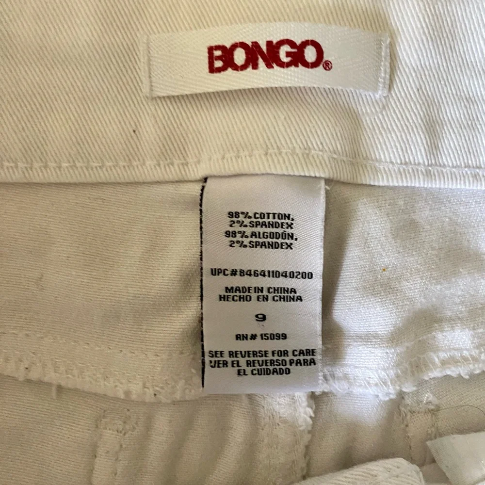 BONGO White Distressed Roll-Cuff Denim Shorts